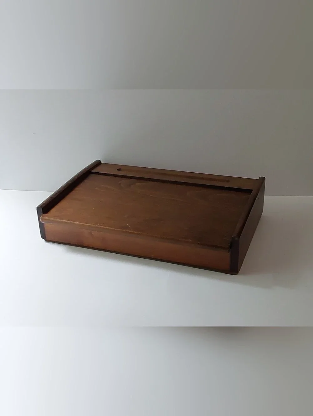 VINTAGE WOODEN HINGED TOP LAP DESK